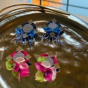 Blue Persian style earrings